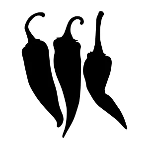 Black Chili Peppers Silhouette Vector