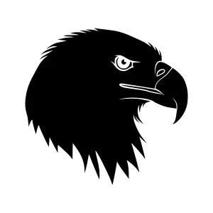 Black Eagle Head Silhouette Vector Graphic