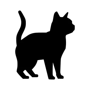 Black Cat Silhouette Vector Graphic