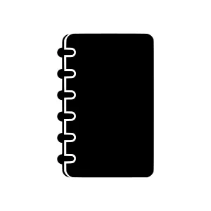 Black Spiral Notebook Icon - Vector Illustration