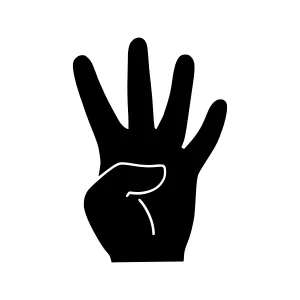 Black Hand Gesture Five