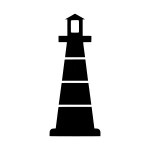 Lighthouse Icon - Black Silhouette