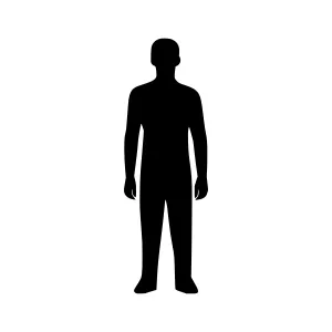 Silhouette Figure Icon - Minimalist Black Outline