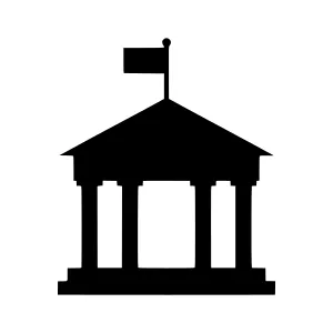 Black Building Silhouette Vector Icon