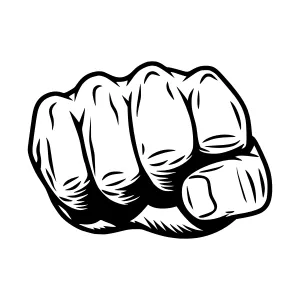 Black Fist Illustration - Powerful Punch