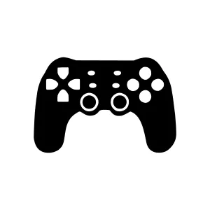 Gaming Controller Icon - Black Silhouette