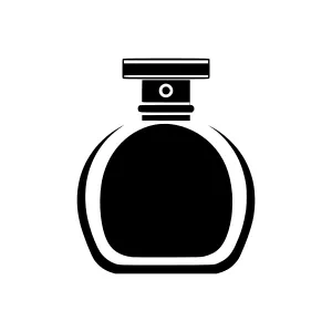 Black Perfume Bottle Icon - Minimalist Vector