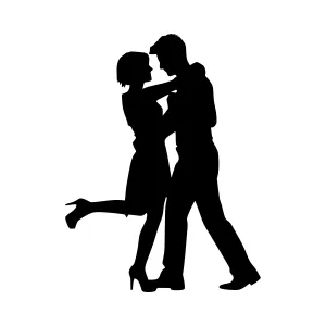 Silhouette Dancing Couple - Romantic Dance