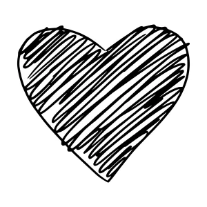 Hand Drawn Heart Sketch - Simple Line Art