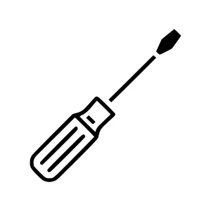 Flat Line Screw Icon - Vector Illustration