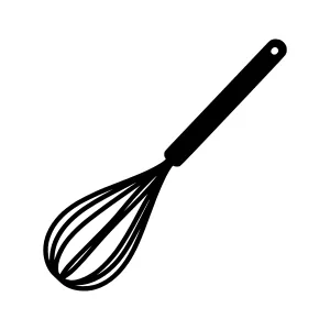 Black Whisk Icon - Simple Food Illustration
