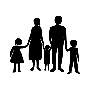 Family Silhouette Illustration - Minimalist Design