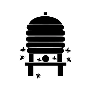 Beehive Icon - Black Silhouette Vector