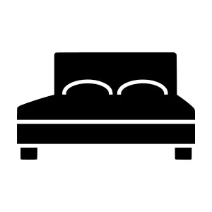 Minimalist Bed Icon - Black Outline