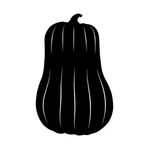 Black Silhouette Pumpkin Vector Icon
