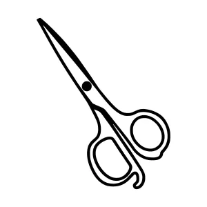Black Line Art Scissors Icon