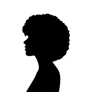 Black Silhouette Woman Profile - Afro Hair