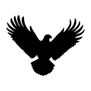 Black Eagle Silhouette Vector Graphic