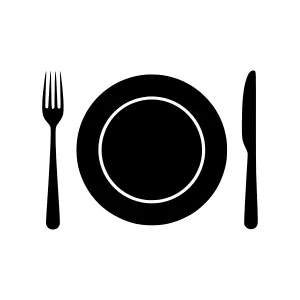Plate & Utensils - Minimalist Dining Icon