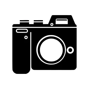 Minimalist Camera Icon - Black Silhouette