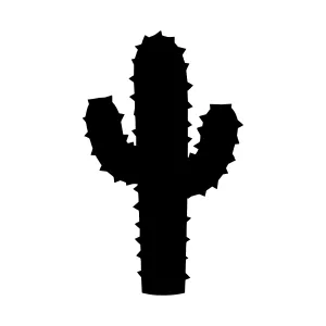 Black Cactus Silhouette Vector Graphic