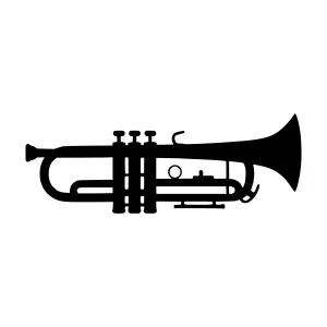 Silhouette Trumpet - Black on White