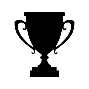 Black Trophy Icon - Vector Illustration