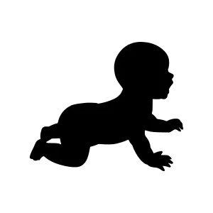 Baby Crawling Silhouette Vector Illustration