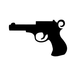Black Silhouette Gun Icon - Vector Illustration