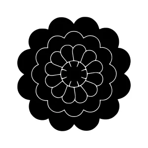 Minimalist Black Flower Outline Vector