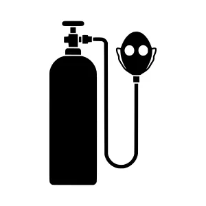 Scuba Diving Tank Icon - Black Outline