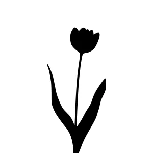 Black Tulip Silhouette Vector Illustration