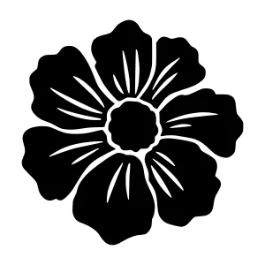 Black Flower Silhouette Vector Graphic