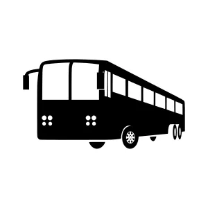 Simple Black Bus Icon - Travel Vector