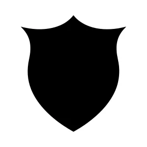 Shield Icon - Black Silhouette Vector