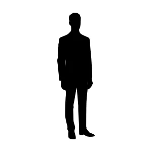 Silhouette Man Standing - Minimalist Vector Graphic