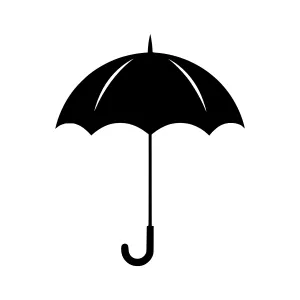 Black Umbrella Icon - Simple Outline