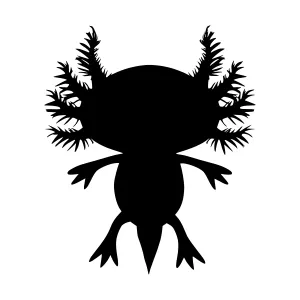 Black Axolotl Silhouette Vector Illustration