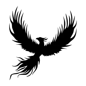 Black Eagle Silhouette Vector Graphic