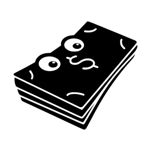 Stack of Money - Black & White Vector Illustration