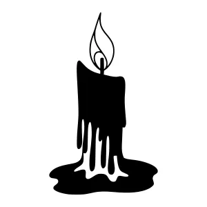 Black Candle Silhouette - Minimalist Design