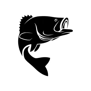Bass Fish Silhouette Logo Icon