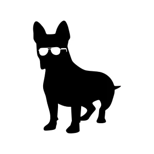 Cool Bulldog Silhouette Glasses
