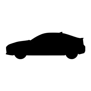 Car Silhouette Icon - Black on White