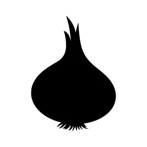 Black Onion Silhouette Vector Icon