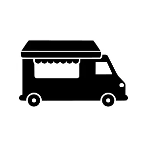 Food Truck Icon - Black Silhouette