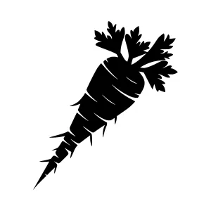 Black Carrot Silhouette Vector Illustration