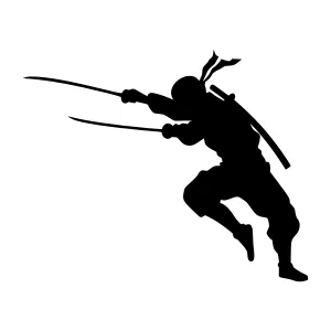 Silhouette Ninja Warrior - Action Pose