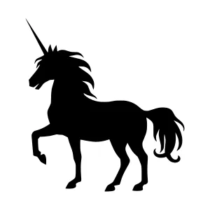 Black Unicorn Silhouette Vector Illustration