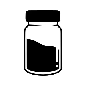 Jar Icon - Black Silhouette on White
